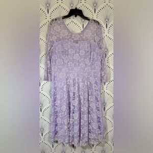 Elegant Lace Lavender Dress plus size women 2X PTP-23-25